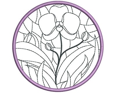 Embroidery Design: Stain Glass Sun Catcher 4<br> 3.98w X 3.98h