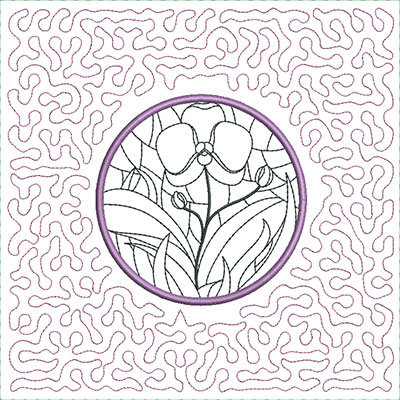 Embroidery Design: Stain Glass Sun Catcher 4 Stipple<br> 7.55w X 7.55h | Embroidery Legacy Embroidery Design: Stain Glass Sun Catcher 4 Stipple<br> 7.55w X 7.55h