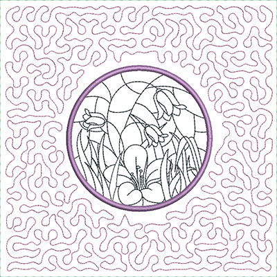 Embroidery Design: Stain Glass Sun Catcher 5 Stipple<br> 7.55w X 7.55h | Embroidery Legacy Embroidery Design: Stain Glass Sun Catcher 5 Stipple<br> 7.55w X 7.55h