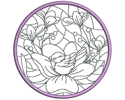 Embroidery Design: Stain Glass Sun Catcher 6<br> 3.98w X 3.98h