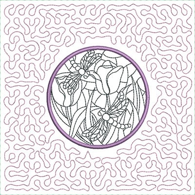 Embroidery Design: Stain Glass Sun Catcher 7 Stipple<br> 7.55w X 7.55h