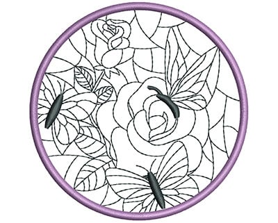 Embroidery Design: Stain Glass Sun Catcher 8<br>3.98w X 3.98h