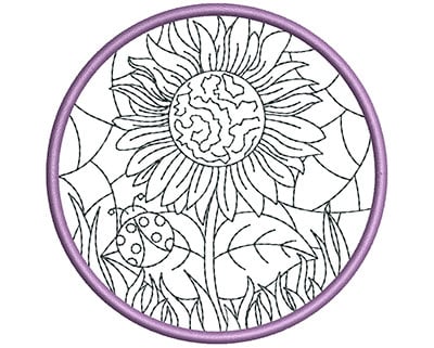 Embroidery Design: Stain Glass Sun Catcher 10<br> 3.98w X 3.98h
