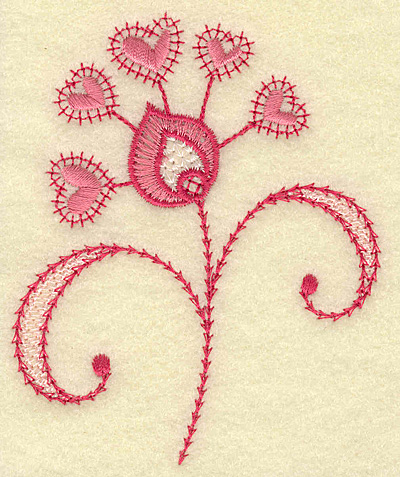 Embroidery Design: Floral hearts<br> 3.14w X 3.85h