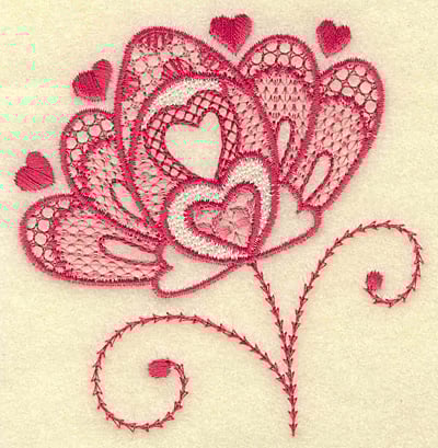 Embroidery Design: Floral hearts<br> 3.61w X 3.80h | Embroidery Legacy Embroidery Design: Floral hearts<br> 3.61w X 3.80h