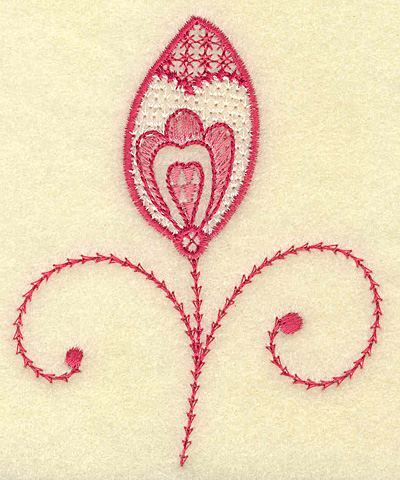 Embroidery Design: Heart and leaf<br> 3.13w X 3.86h