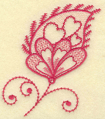 Embroidery Design: Floral heart and swirls<br> 3.44w X 3.87h