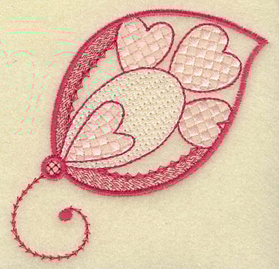 Embroidery Design: Large leaf and hearts<br> 3.68w X 3.71h | Embroidery Legacy Embroidery Design: Large leaf and hearts<br> 3.68w X 3.71h