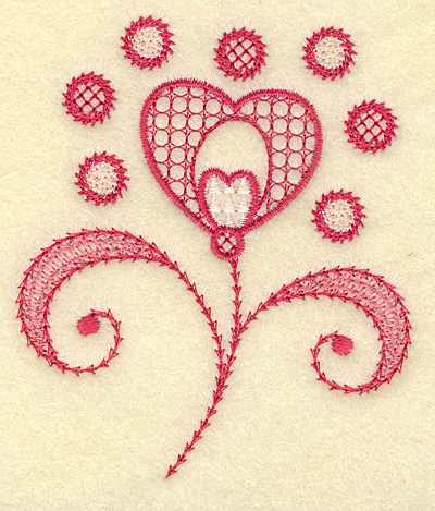Embroidery Design: Floral hearts and swirls<br> 3.30w X 3.86h