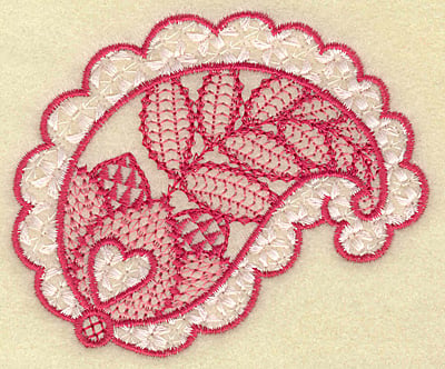 Embroidery Design: Hearts in leaf<br> 3.58w X 3.03h