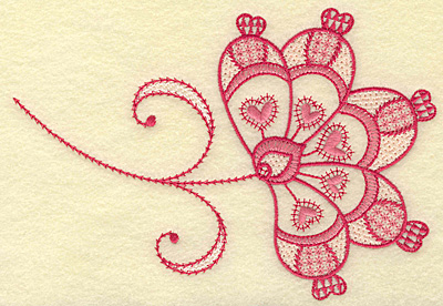 Embroidery Design: Floral hearts medium<br> 6.84w X 4.69h