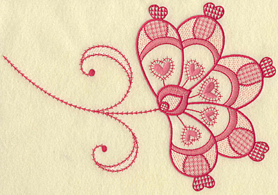 Embroidery Design: Floral hearts jumbo<br> 10.19w X 6.99w