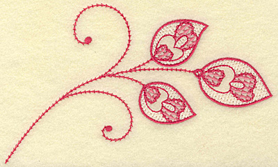 Embroidery Design: Hearts and leaves trio medium<br> 6.91w X 4.11h