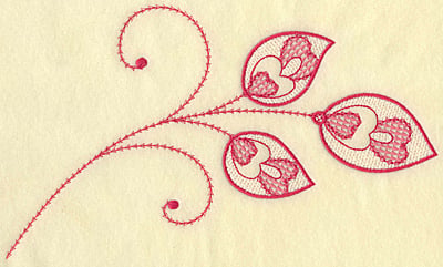 Embroidery Design: Hearts and leaves trio jumbo<br> 10.37w X 6.17h