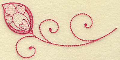 Embroidery Design: Hearts leaf and swirls medium<br> 6.89w X 3.38h