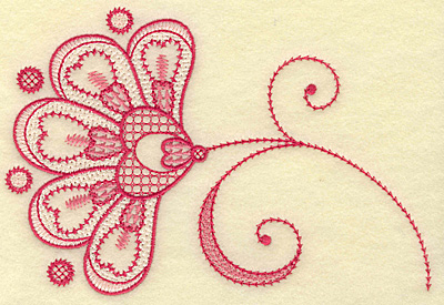 Embroidery Design: Floral hearts and swirls medium<br> 6.88w X 4.65h
