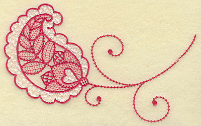 Embroidery Design: Heart in leaf medium<br> 6.87w X 4.36h