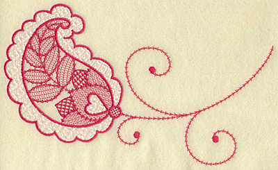 Embroidery Design: Heart in leaf jumbo<br> 10.31w X 6.53h