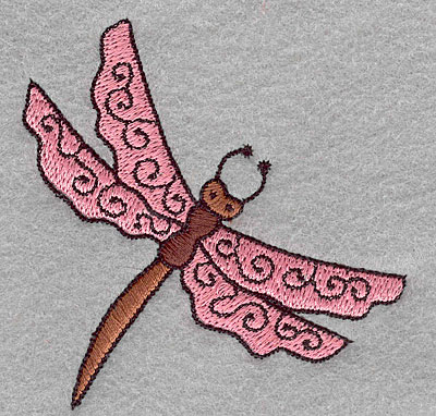 Embroidery Design: Dragonfly decorative <br> 3.00"h x 2.94"w