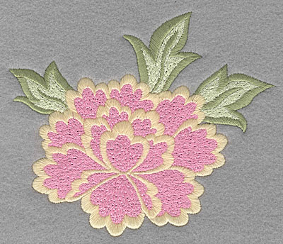 Embroidery Design: Oriental flower <br> 4.19"h x 5.00"w