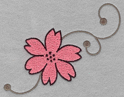 Embroidery Design: Asian flower A large <br> 3.91"h x 5.00"w
