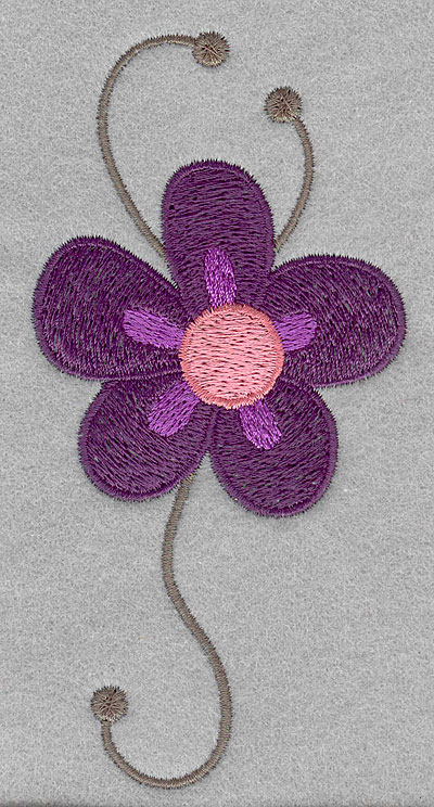 Embroidery Design: Asian flower D large <br> 5.00"h x 2.47"w