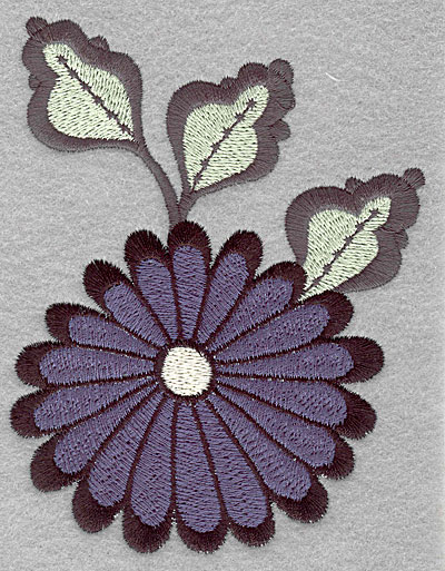 Embroidery Design: Asian flower blue large <br> 5.00"h x 3.85"w