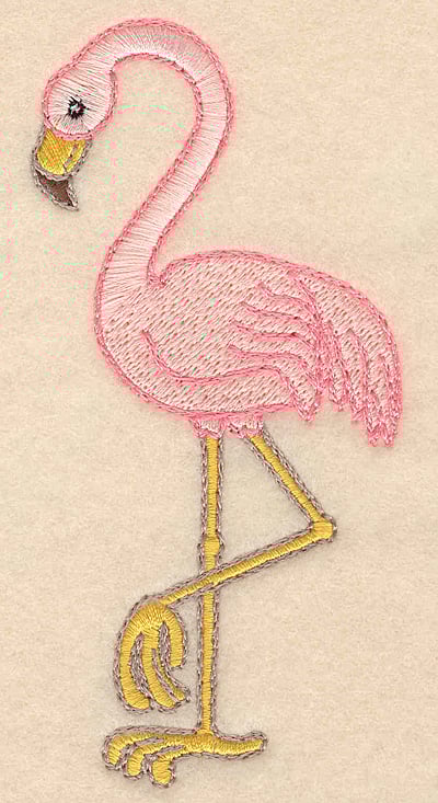 Embroidery Design: Flamingo large <br>2.40"w X 4.98"h