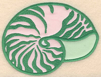 Embroidery Design: Seashell large applique <br>5.00"w X 3.76"h