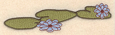 Embroidery Design: Lily pads with flowers large <br>5.00"w X 1.24"h