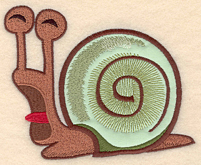 Embroidery Design: Snail large applique <br>5.00"w X 4.05"h