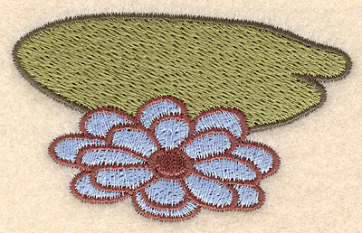 Embroidery Design: Lily pad with flower small <br>2.95"w X 1.80"h