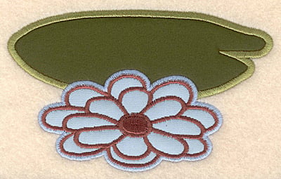 Embroidery Design: Lily pad with flower large appliques <br>5.02"w X 3.11"h