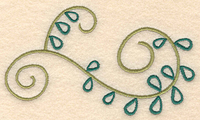 Embroidery Design: Swirl design 2 large <br>5.00"w X 2.88"h