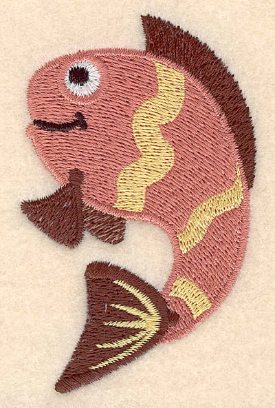 Embroidery Design: Fish C large <br>2.16"w X 3.52"h