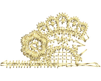 Embroidery Design: Lace from the Vault 13 Design 1<br> 1.07w X 1.91h