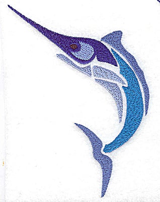 Embroidery Design: Swordfish large<br> 3.46w X 4.95h