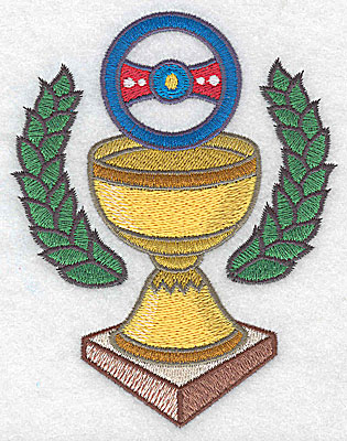 Embroidery Design: Championship trophy large<br> 3.84w X 4.93h
