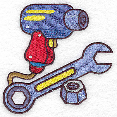 Embroidery Design: Racing tools large <br> 4.90w X 4.89h