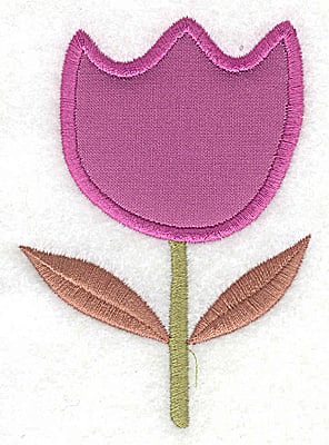 Embroidery Design: Flower 3 tulip applique large<br> 2.80w X 3.89h