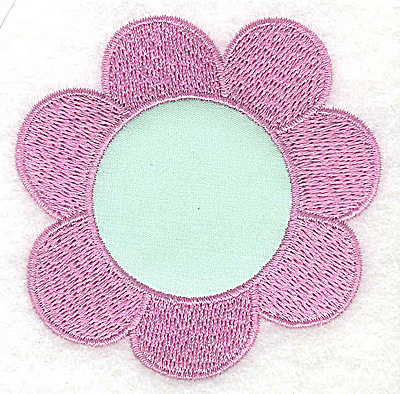 Embroidery Design: Flower bloom applique<br> 2.96w X 2.96h