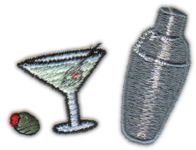 Embroidery Design: Martini Trio<br>2.50" x 1.85"