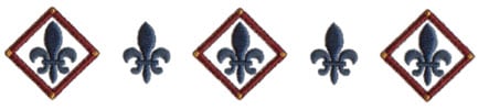 Embroidery Design: Fleur de Lyse Pattern<br>8.03" x 1.57"
