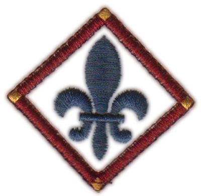 Embroidery Design: La Fleur de Lyse w/ border<br>2.01" x 1.96"