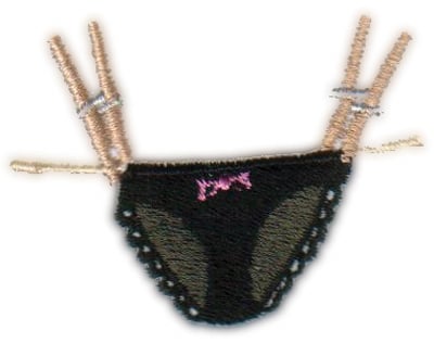 Embroidery Design: Panty on the line<br>2.48" x 1.79"