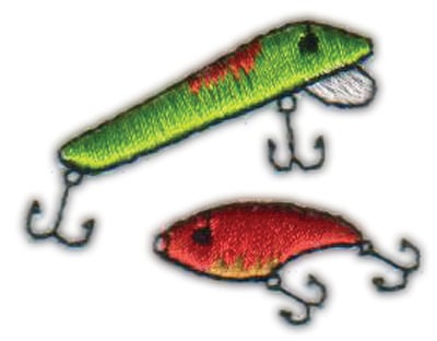 Embroidery Design: Fishing Lures<br>1.68" x 1.31"