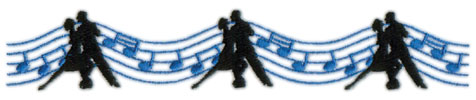 Embroidery Design: Dancing Couple Border<br>8" x 1.34" | Embroidery Legacy Embroidery Design: Dancing Couple Border<br>8" x 1.34"