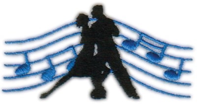 Embroidery Design: Music Dancers<br>3.35" x 1.68"