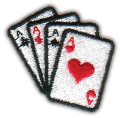 Embroidery Design: Four Aces Hearts<br>1.69" x 1.65" | Embroidery Legacy Embroidery Design: Four Aces Hearts<br>1.69" x 1.65"