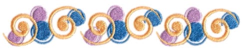 Embroidery Design: Swirls and Circles Border<br>8.19" x 1.36"